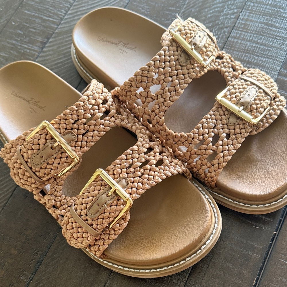 Universal Thread Braided Double Buckle Slide Sandals in Tan - Picture 5 of 5